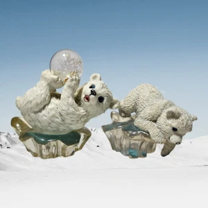 90s Vtg Polar Playmates On Ice Hamilton Collection Have A Ball & Fish Set of 2 - Picture 1 of 12