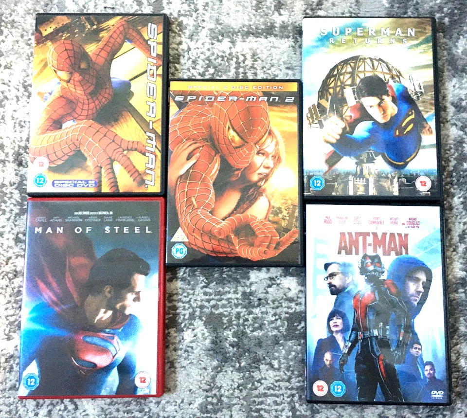 Superhero collection 5 dvds superman, spiderman, Ant-man - Image 1 of 1