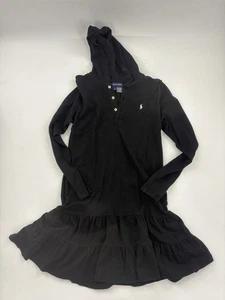 ABITO NERO POLO RAGAZZA RALPH LAUREN MANICA LUNGA ORLO VOLANT TG XL (16) SCUOLA - Foto 1 di 4