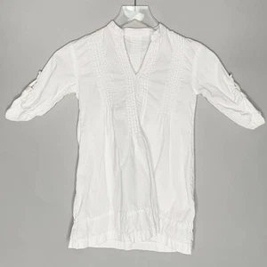 CP Shades S Girls White Dress Pintuck 100% Cotton Long Sleeve Travel Resort - Picture 1 of 7