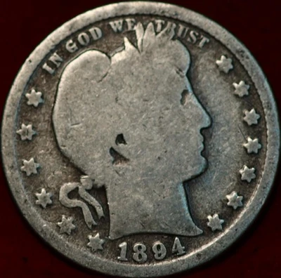1894-S San Francisco Mint Silver Barber Quarter - Image 1 of 2