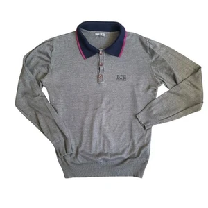 Vintage 90s ICEBERG Gray LongSleeve Polo Shirt Mens Small - Picture 1 of 4
