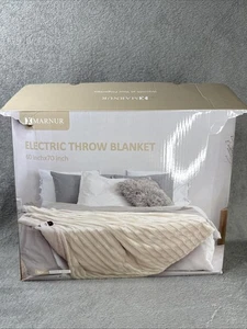 MARNUR LY09A-6070 Electric Throw Blanket 60" x 70" Soft Faux Fur Heated Blanket - Picture 1 of 6