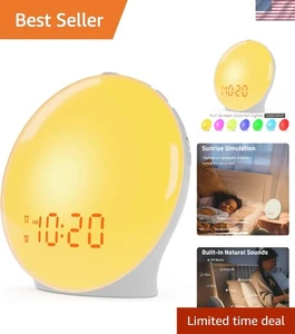 Sunrise Simulation Alarm Clock for Kids & Heavy Sleepers - 7 Colors & Sounds - Picture 1 of 11