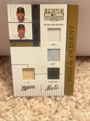 2005 Donruss Prime нашивки - прошлое и настоящее Клифф Флойд #PP-16 Quad образец /150 - Изображение 1 из 2