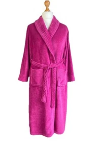 Slenderella Women’s Dressing Gown Wrap Fleece Robe Belt Raspberry Size S 12-14 - Picture 1 of 16