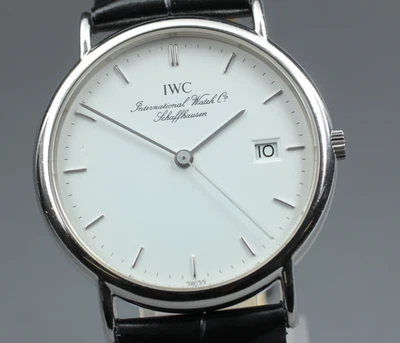 [Exc+5] IWC Portofino 3331 Cal.2210 33mm White Dial Date Quartz Herrenuhr JP - Bild 1 von 4