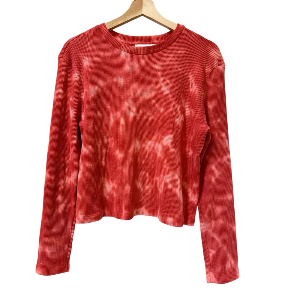 Anthropologie Shirt Women Medium Petite Red Thermal Boho Western Vampire Goth - Image 1 of 4