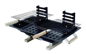 Parrilla de mesa Marsh Allen Hibachi acero negro carbón 79 H x 15 W x 17 D in. - Imagen 1 de 1