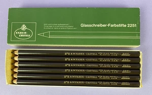 Box of 12 Faber Castell 2251 BR Brown Glasswriting Pencils Vintage New Old Stock - Picture 1 of 7