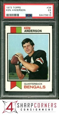 1973 TOPPS #34 KEN ANDERSON RC BENGALS PSA 5 - Image 1 of 3