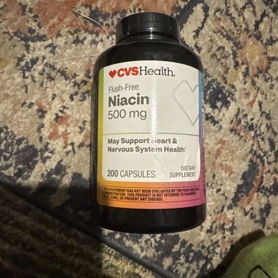 CVS NIACINA SIN DESCARGA 500 MG 200 cápsulas. Exp:07:27 Foto 1 de 3