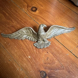 Vtg Solid Metal American Eagle Patriotic Wall Mount Ornament Decor 18” Bronze - Picture 1 of 8