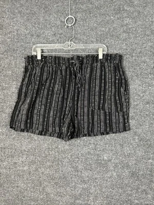 Time And Tru Womens Bohemian Textured Striped Pull On Shorts Size XL Drawstring - Image 1 of 4