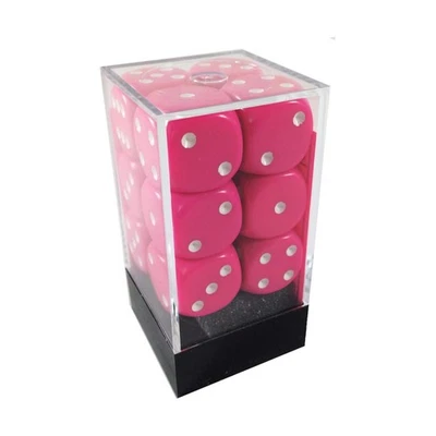 Chessex DND Dice Set D&D Dice-16mm Opaque Pink and White Plastic Polyhedral Dice - Image 1 of 2