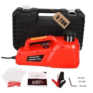 Electric Car Jack 5 Ton 12V Hydraulic Jack Portable Car Lift Floor Jack Red - Picture 1 of 8