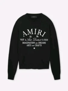 Amiri Men's Arts District Black Crew Long Sleeve Knit Sweater Size XL - Picture 1 of 8