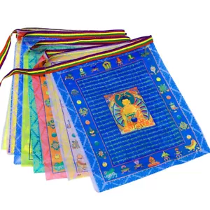 Bandiere di preghiera buddista tibetana 20 pz meditazione all'aperto tradizionale 11x14 pollici - Foto 1 di 9