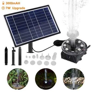 7W Solarpumpe Springbrunnen Teichpumpe Brunnen Wasserspiel Akku Garten Fontäne - Bild 1 von 23