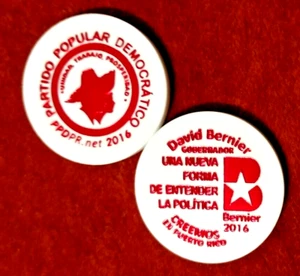 2016 PVC-Karte DAVID BERNIER PARTI POPULAR PUERTO RICO Holz Nickel Token - Bild 1 von 3