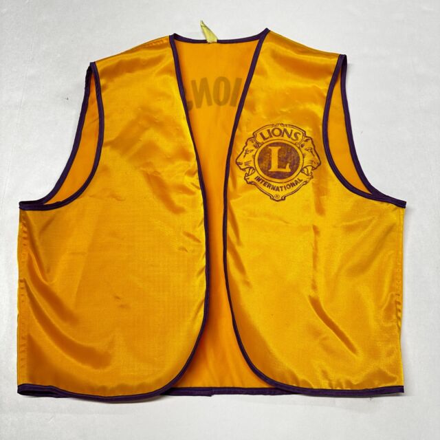 LIONS CLUB International VEST Size LG w/ Pins & Name Tag Pre-owned Vtg CLEAN