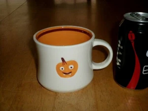STARBUCKS COFFEE - [HALLOWEEN] PUMPKIN WITH FANGS LOGO, Ceramic Coffee Cup, VINT - Picture 1 of 11