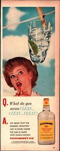 Life Magazine Ad FLEISCHMANN'S GIN 1960 Ad pretty girl clothline c5