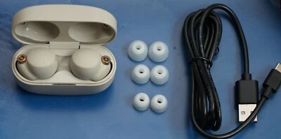 SONY WF-1000XM4/S Wireless Noise Canceling In-Ear Headphones Silver NEW BATTERY - Image 1 of 4