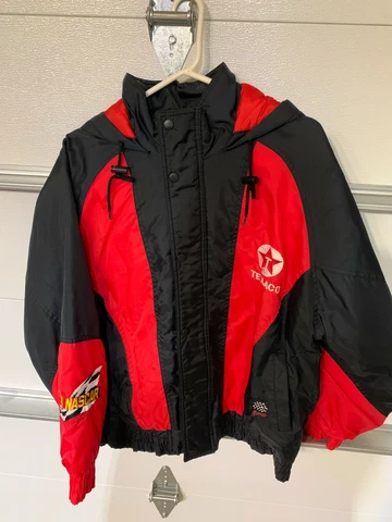 Vintage 90s Texaco Havoline NASCAR Racing Jacket Black and Red Size M Cover