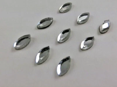 40 Hotfix Strasssteine Strass Formen ca.3,8 x 8 mm Spitzoval Crystal aufbügeln - Bild 1 von 2