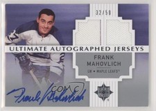 2007-08 Ultimate Collection Auto Jerseys /50 Frank Mahovlich #AJ-FM Auto HOF