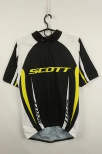 Scott Black Short Sleeve Medium Wash Quarter Zip Cycling Jersey L - Picture 1 of 19