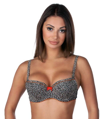 Panache Cleo Women's Mimi Animal Print Underwire Molded Balconnette Bra - image 1 of 3