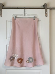 FALDA Forrada EDWARD Irlandesa 100% Lino Rosa Bordada Talla 10 - Imagen 1 de 11