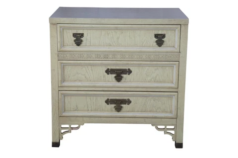 Mid Century Dixie Shangri La Chinese Chippendale 3 Drawer Chest Nightstand Boho Cover