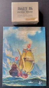 R. ATKINSON FOX - PUZZLE & BOX - PORT OF HEART'S DESIRE - 1932 - GALEON SHIP - Picture 1 of 5