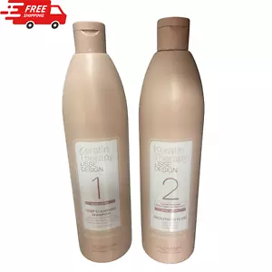 Alfaparf Milano Lisse Keratin fluid & deep cleansing shampoo Set, 500ML - Picture 1 of 3
