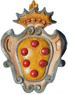 Stemma maiolicato Mediceo robbiano - Medici's majolica coat of arms 4205 - Imagen 1 de 1