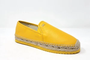 Michael Kors Hastings Sunflower Pebbled Leather Slip-On Espadrilles Size 7.5 - Picture 1 of 11