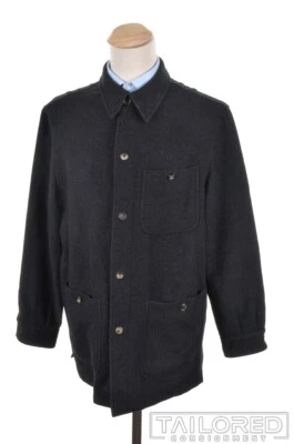 ISAIA Solid Gray WOOL CASHMERE Mens Jacket Coat - EU 54 / US 44 - Image 1 of 4