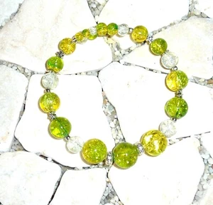 ★ DIY ★ Brazalete espiral ★ amarillo/verde y cristal ★ - Imagen 1 de 2