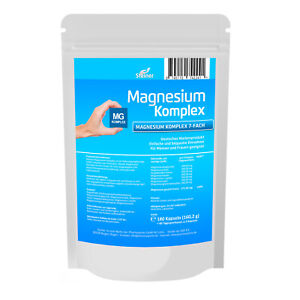 Magnesium Komplex hochdosiert - 180 Kapseln - 7 bioaktive Magnesium Formen