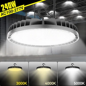 Commercial UFO LED High Bay Light 240W Dimmable 3000K~5000K Warehouse Gym Lights - Picture 1 of 12