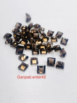 QUARTZO ESFUMAÇADO PEDRA PRECIOSA SOLTA FACETADA CORTE QUADRADO 5x5 MM NATURAL CALIBRADO TAMANHO E - Imagem 1 de 4