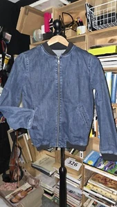 Vintage Denim Bomber Flight Jacket Size Small 6 Unisex Teen Blue Retro Skins - Picture 1 of 5