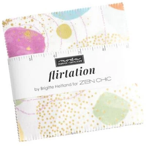 Flirtation Moda Charm Pack 42 100% Cotton 5" Precut Fabric Quilt Squares - Picture 1 of 2