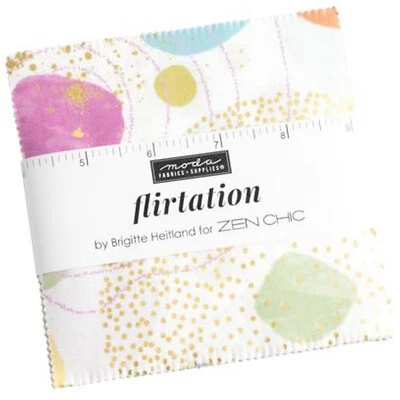 Flirtation Moda Charm Pack 42 100% Cotton 5" Precut Fabric Quilt Squares - Image 1 of 2