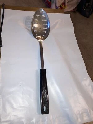 Vintage ECKO USA Chromium Plated Spoon, Keyhole with Black Plastic handle 12" - Image 1 of 4