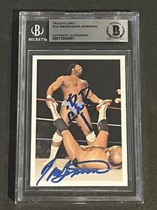 ARN ANDERSON & RON SIMMONS 1988 WONDERAMA NWA SIGNED AUTOGRAPHED CARD BAS - Picture 1 of 2