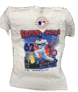 Camiseta vintage nueva con etiquetas 1998 Sammy Sosa 62 jonrón talla grande Chicago Cubs MLB - Imagen 1 de 7